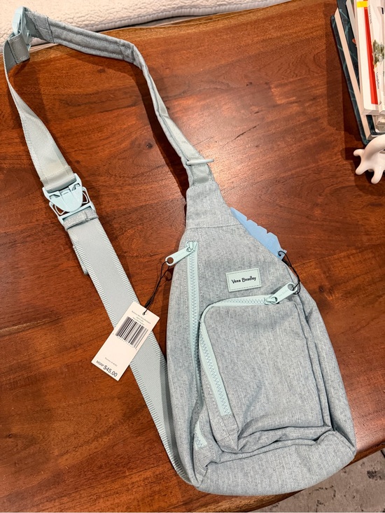 Vera Bradley Handbags - Vera Bradley Pale Blue Heathered Sling Belt Bag